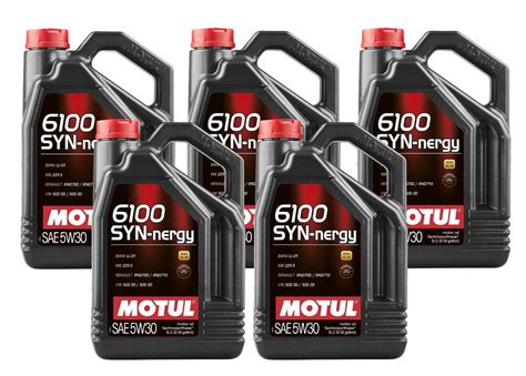 Motul 6100 SYN NERGY 5W30 25L Technosynthese Engine Motor Oil 5 X