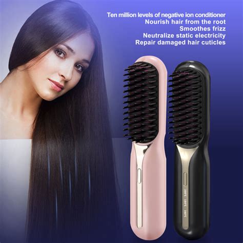 Electric Hair Straightener Comb Wireless Hair Straightening Curling