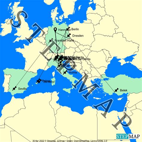 Stepmap Reise Landkarte F R Europa