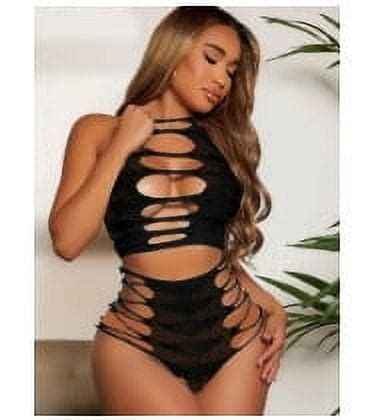 Generic New Sexy Split Suit Sexy Bikini Underwear Hollow Mesh Three Point Pure Desire Style