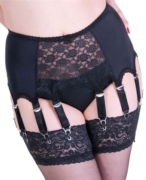 Strap Lace Panel Suspender Belt Revival Lingerie