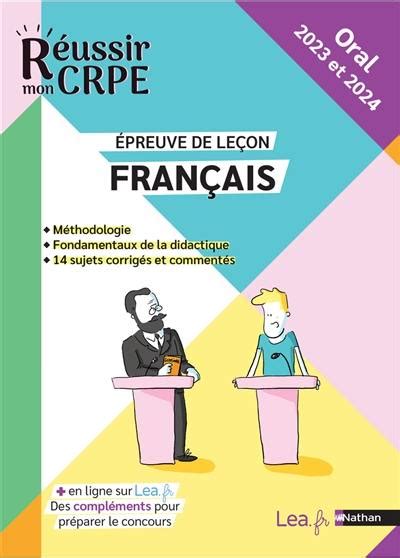 Livre Français épreuve de leçon méthodologie fondamentaux de la