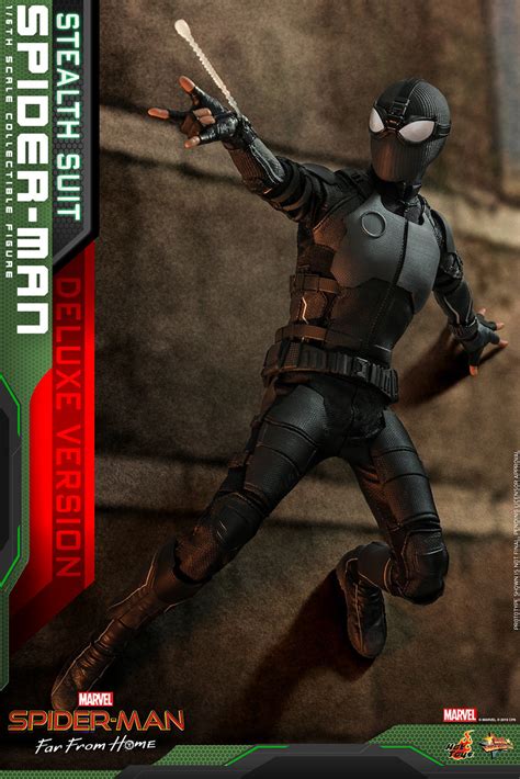 附屬超讚的熔岩人地台 Hot Toys MMS 蜘蛛人離家日蜘蛛人 潛行戰衣 豪華版 Spider Man Stealth Suit Deluxe Version