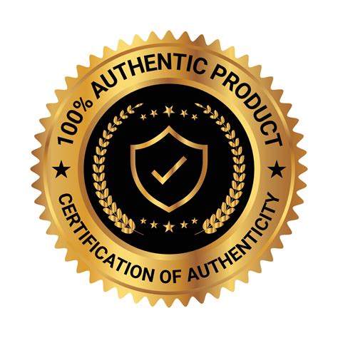 Certification Of Authenticity Badge 100 PercentOriginal Product Stamp