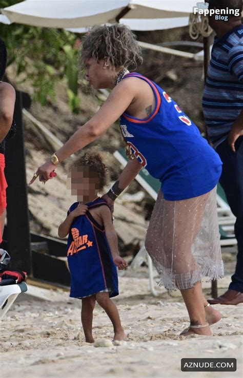 Rihanna Sexy Seen With A AP Rocky Flashing Her Hot Booty At A Beach In Barbados AZNude