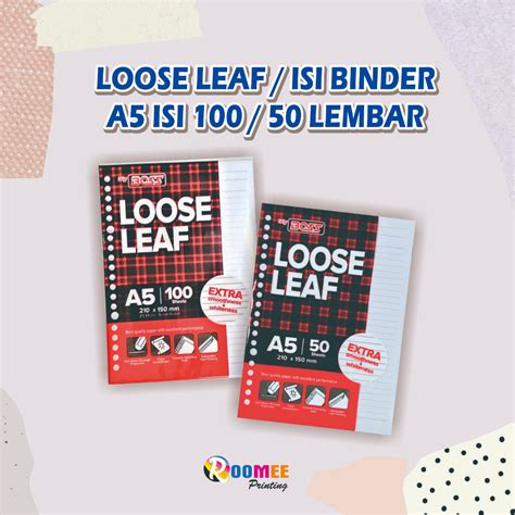 Jual Loose Leaf Big Boss Isi Binder A5 50 And 100 Lembar Shopee Indonesia