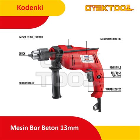 Kodenki Mesin Bor Tembok Beton Mm Electric Impact Drill Mm Gtektool