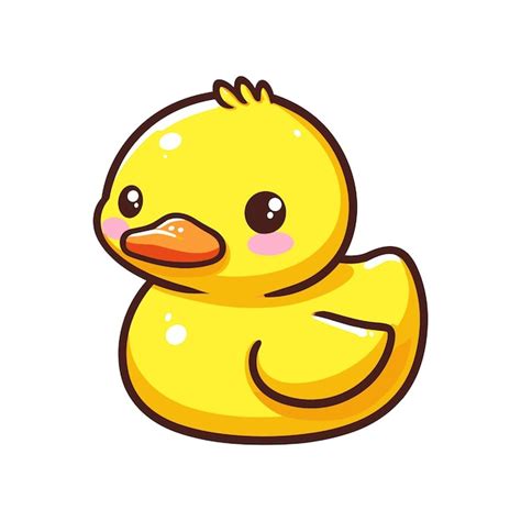 Premium Vector | Cute rubber duck cartoon vector on white background