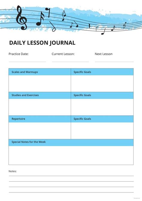 Free Music Journal Template | Free Templates