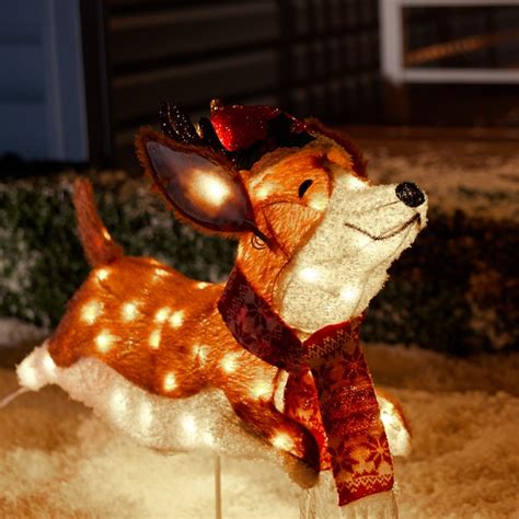 Holiday Living 22 In Led Leaping Corgi Dog Decoration W12l0942 At