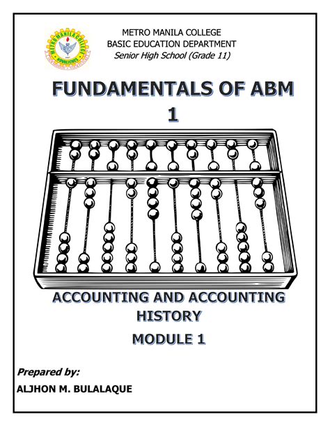 Module 1 Fundamental OF ABM 1 Accounting Module 1 METRO MANILA