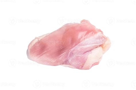 raw skinless boneless chicken thighs fillet isolated  white