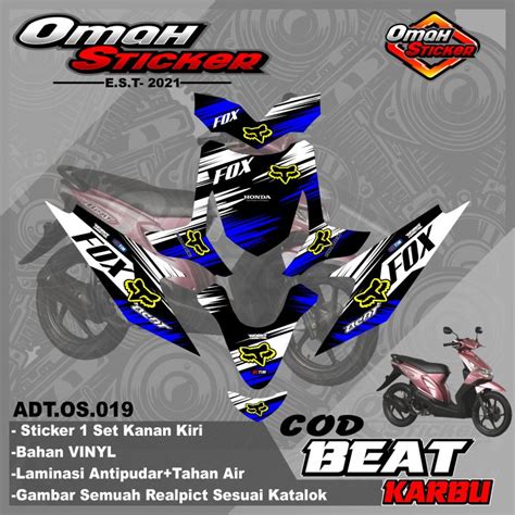 Striping Decal Beat Karbu Sticker Striping Lis Variasi Full Body Beat