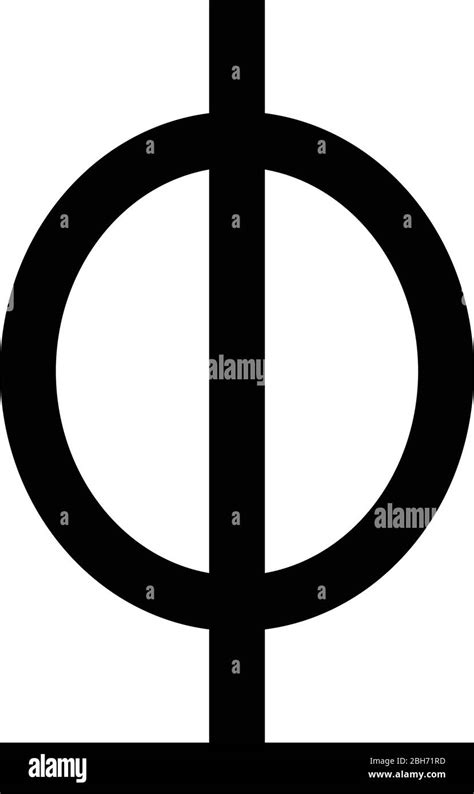 Phi Greek Symbol Small Letter Lowercase Font Icon Black Color Vector