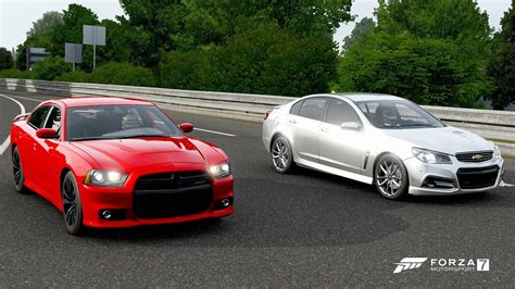 Forza 7 Drag Race Dodge Charger Srt8 Vs Chevrolet Super Sport 2014 Youtube