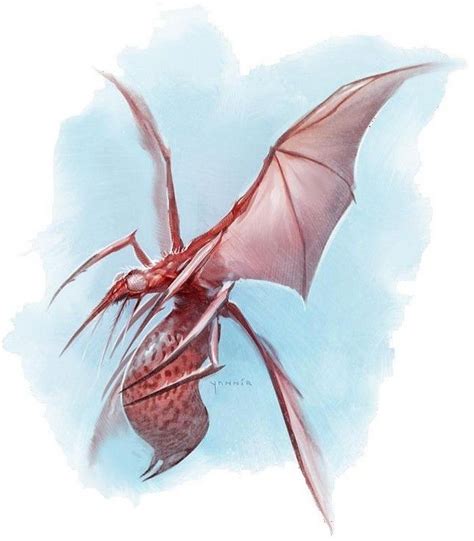 A Drawing Of A Red Dragon Flying Through The Sky