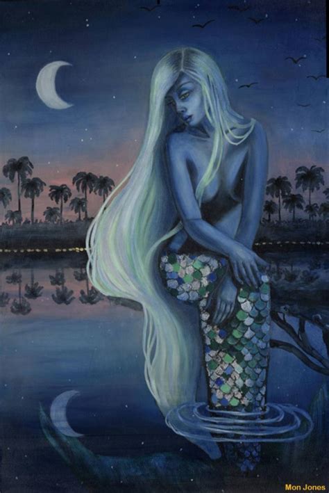 Mermaid and the moon Painting | Mermaid artwork, Mermaid painting ...