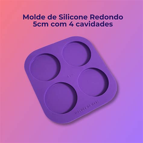 Molde De Silicone Redondo 5cm 4 Cavidades Resina Da Gabi Resina