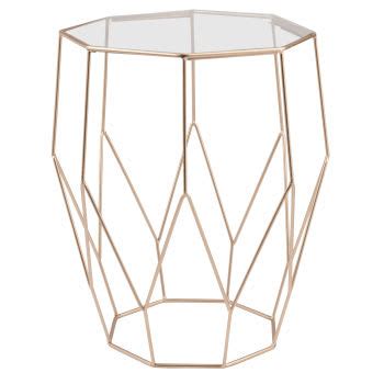 Mesa Auxiliar De Cristal Y Metal Dorado MUANG Maisons Du Monde