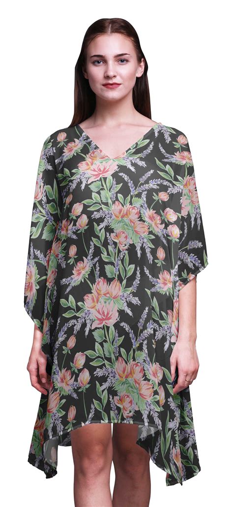 Bimba Flower BeachÂ Kaftan Bikini Cover up Womenâs Midi Dress Short Caftan X X Walmart
