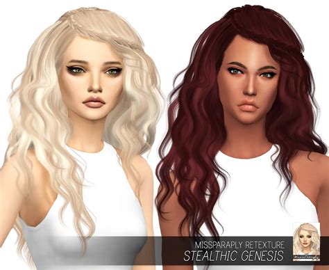 Sims 4 Hairs Miss Paraply Stealthic S Genesis Hair Retextured