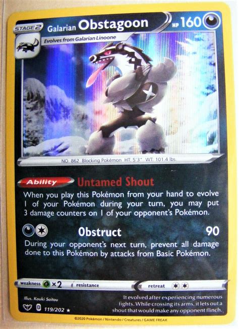 Galarian Obstagoon 119 Prices Pokemon Sword Shield Pokemon Cards