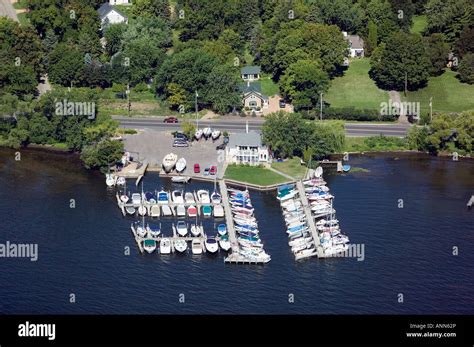 aerial view above boat launch marina Lake Minnetonka Minnesota Stock ...