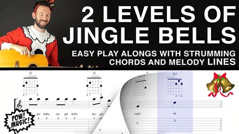 2 Levels Of Jingle Bells Easy Beginner Guitar Strum Along And Melody