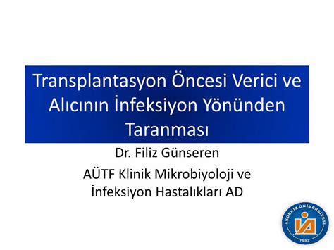 PDF Transplantasyon ncesi Verici ve Alcnn nfeksiyon Yn¼nden