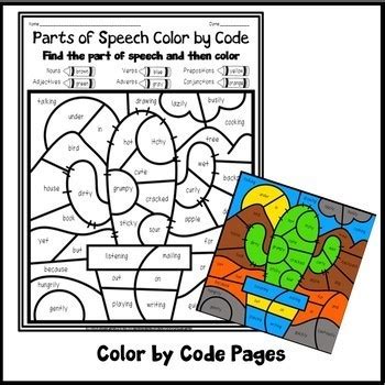 31 Parts Of Speech Color By Code IzzatyMilos