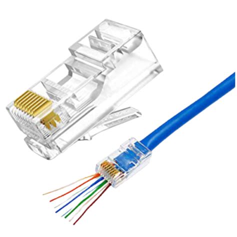 Rj45 Passthrough 100pcs Cat6 Cat5e Cable Cat 5e Lan Ez Rj45 Pass Through Ethernet Cable