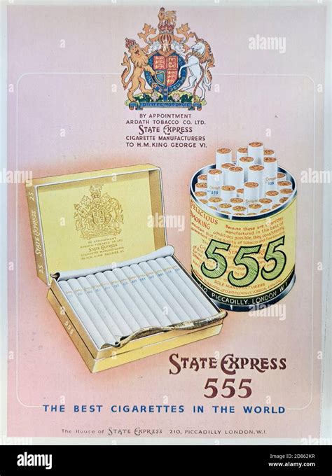 Vintage State Express 555 Cigarettes Advert Stock Photo - Alamy