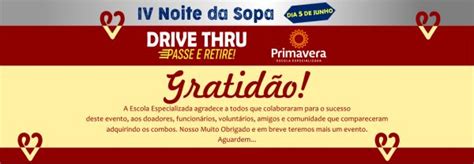 Iv Noite Da Sopa Da Escola Primavera Escola Especializada Primavera