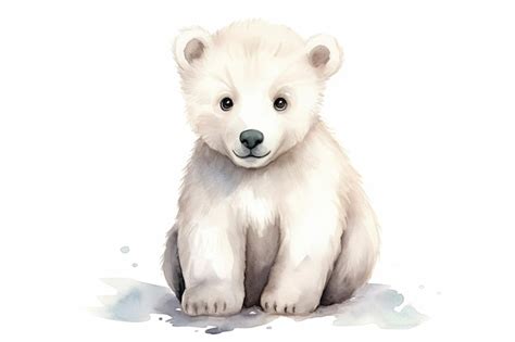 Premium Photo | Polar bear cub on light background