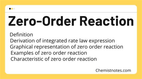 Zero Order Reaction Definition Integrated Rate Law Characteristics