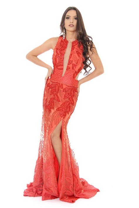 Aluguel Vestido Coral Latina Regina Bianchi Brand