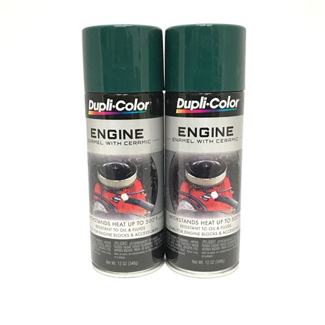 Duplicolor DE1644 2 PACK Engine Enamel Paint W Ceramic Hunter Green