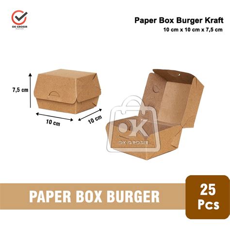 Jual Box Burger Kraft Dus Burger Kotak Kemasan Makanan Pcs