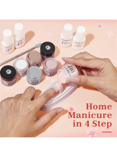 Azurebeauty Pcs Dip Powder Nail Kit Starter Colors Classic Nude