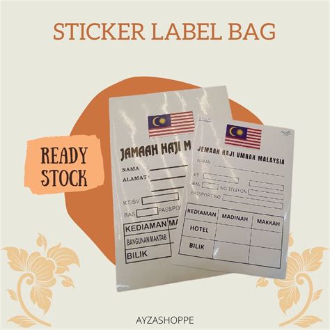 Sticker Label Bag Bagasi Haji Umrah Shopee Malaysia