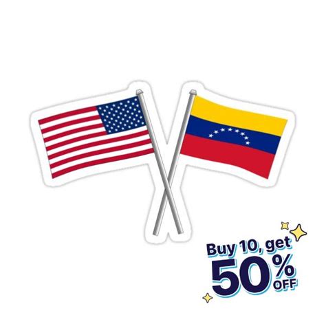 Usa And Venezuela United Flags Sticker Sticker By Bibianoda In 2024 Flag Venezuela Stickers