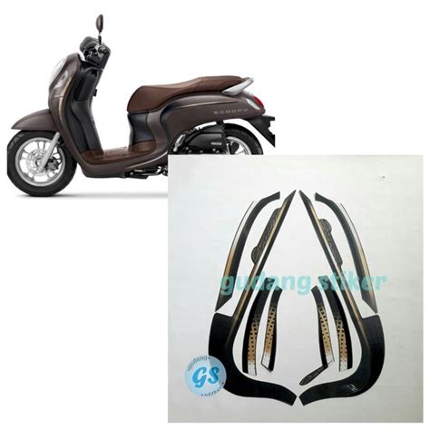 Jual Sticker Striping Motor Honda Scoopy Stylish 2022 Brown Di Lapak