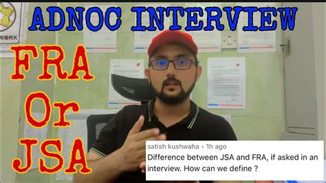 Difference Between Jsa Fra As Per Adnoc Wms Interview Question Youtube