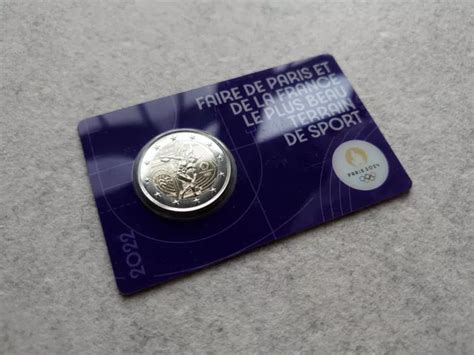 COINCARD BU 2 Euros 2022 JO Paris 2024 Olympic Games Violet EUR 14 50