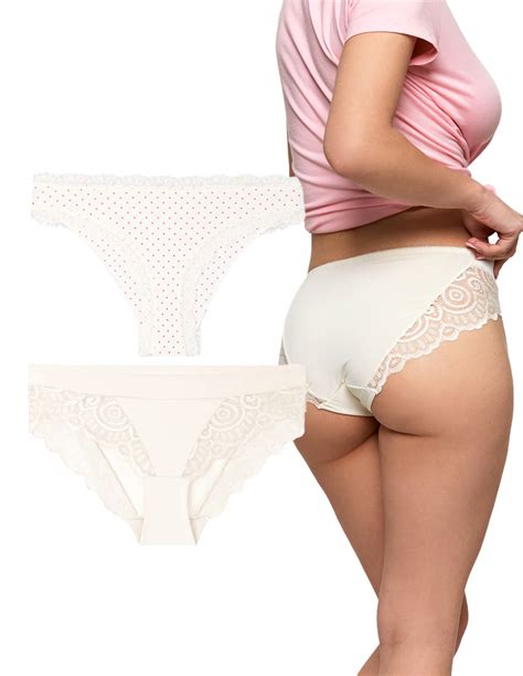 Majtki figi damskie bikini wykończone koronką 2 pak WIELOKOLOROWY sklep Moraj