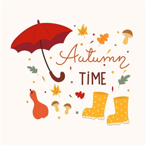 Premium Vector Vector Illustration Of Cozy Autumn With Cute Seasonal