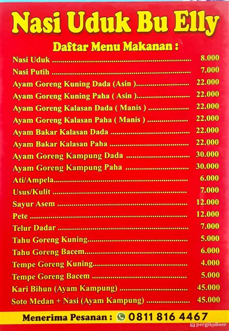 Selalu Diperbarui Menu Nasi Uduk Bu Elly Kalideres