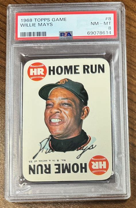 1968 Topps Game 8 Willie Mays Psa 8 Nm Mt Ebay