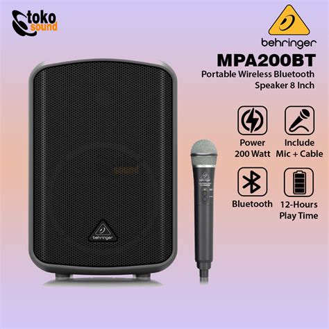 Jual Behringer Mpa Bt Mpa Bt Portable Wireless Speaker Inch