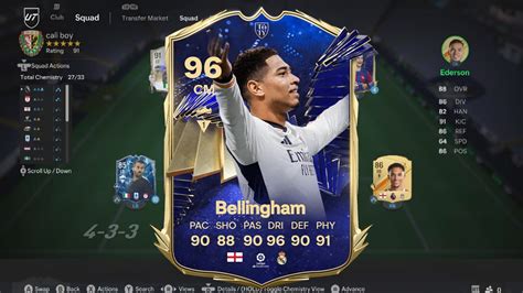 Ea Fc 24 96 Toty Bellingham Player Review Ultimate Team Youtube